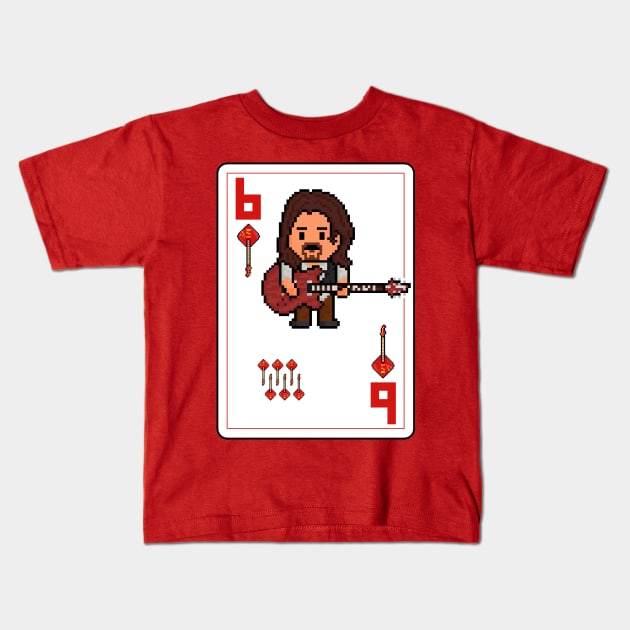 Pixelrockstars Six of Diamonds Playing Card Kids T-Shirt by gkillerb